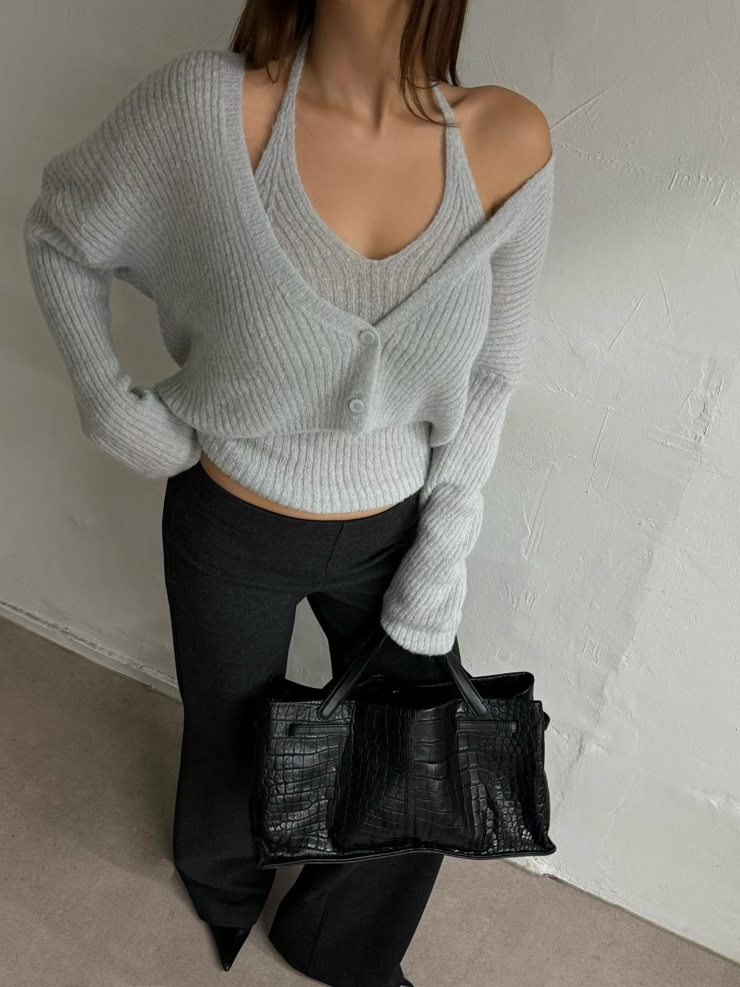 Alpaca Halter Neck & Cardi Set