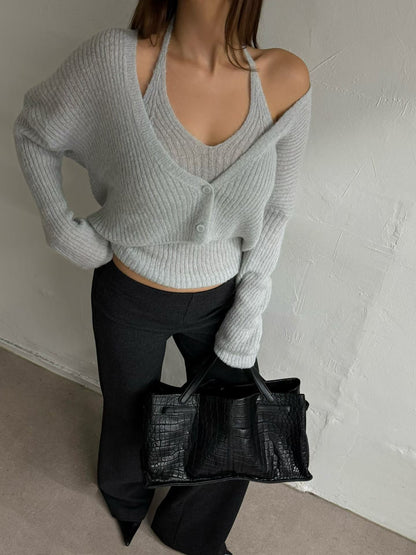 Alpaca Halter Neck & Cardi Set