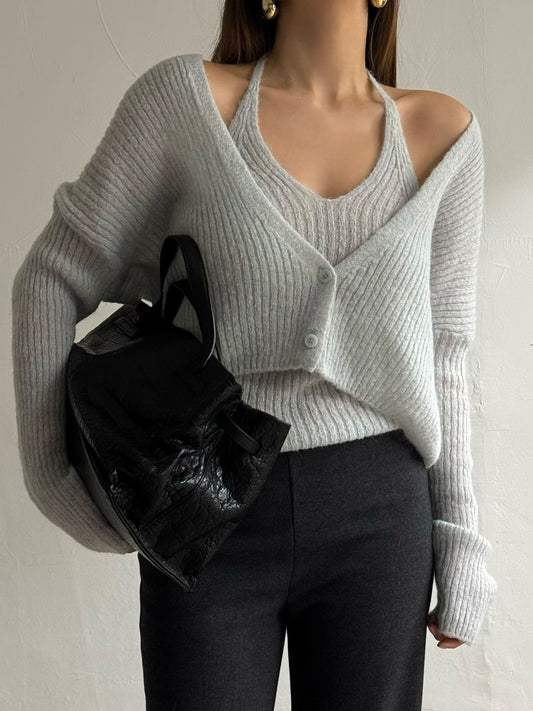 Alpaca Halter Neck & Cardi Set