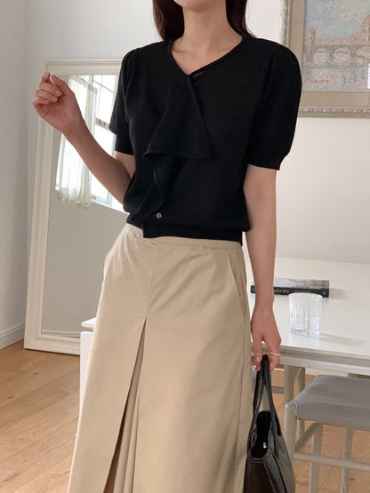 Bow Detail Summer Knit | 夏日綁結薄針織上衣