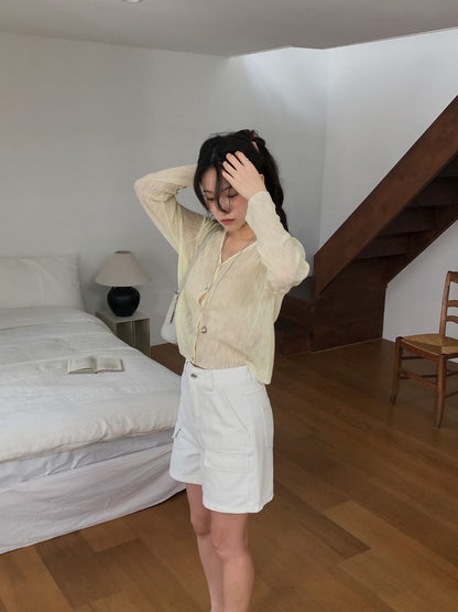 Textured Airy Layer Cover Up | 空氣層次感薄外搭