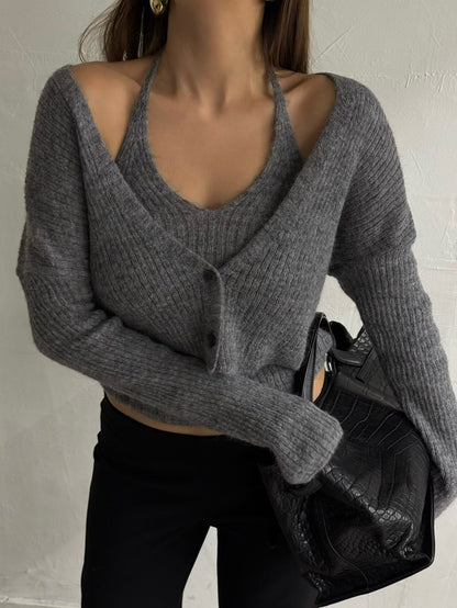 Alpaca Halter Neck & Cardi Set