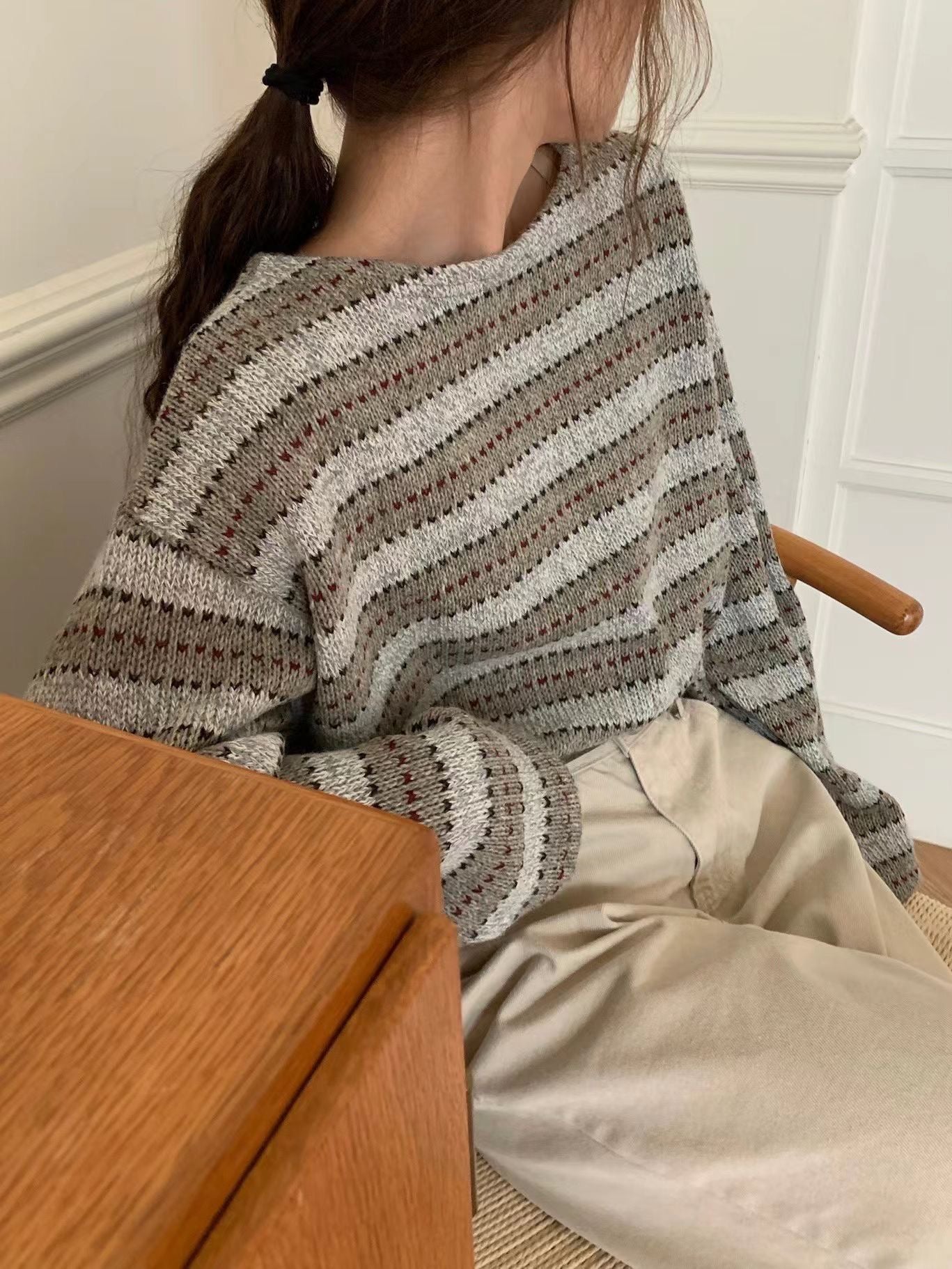 The Mariner Striped Knit | 細緻條紋圓領Top