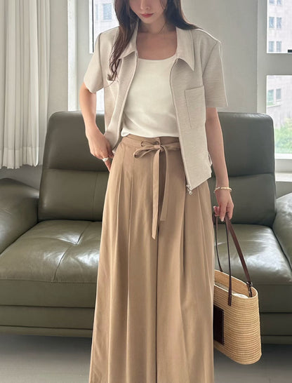 Elegant Tailored Cropped Zip Jacket | 短版拉鍊外套