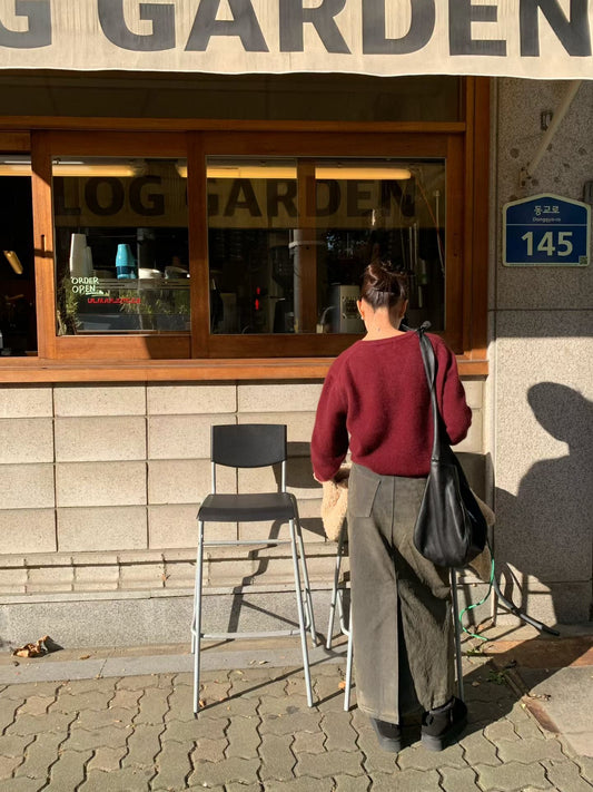 <<Premium Knitwear>> Misty Raccoon V Neck Knit