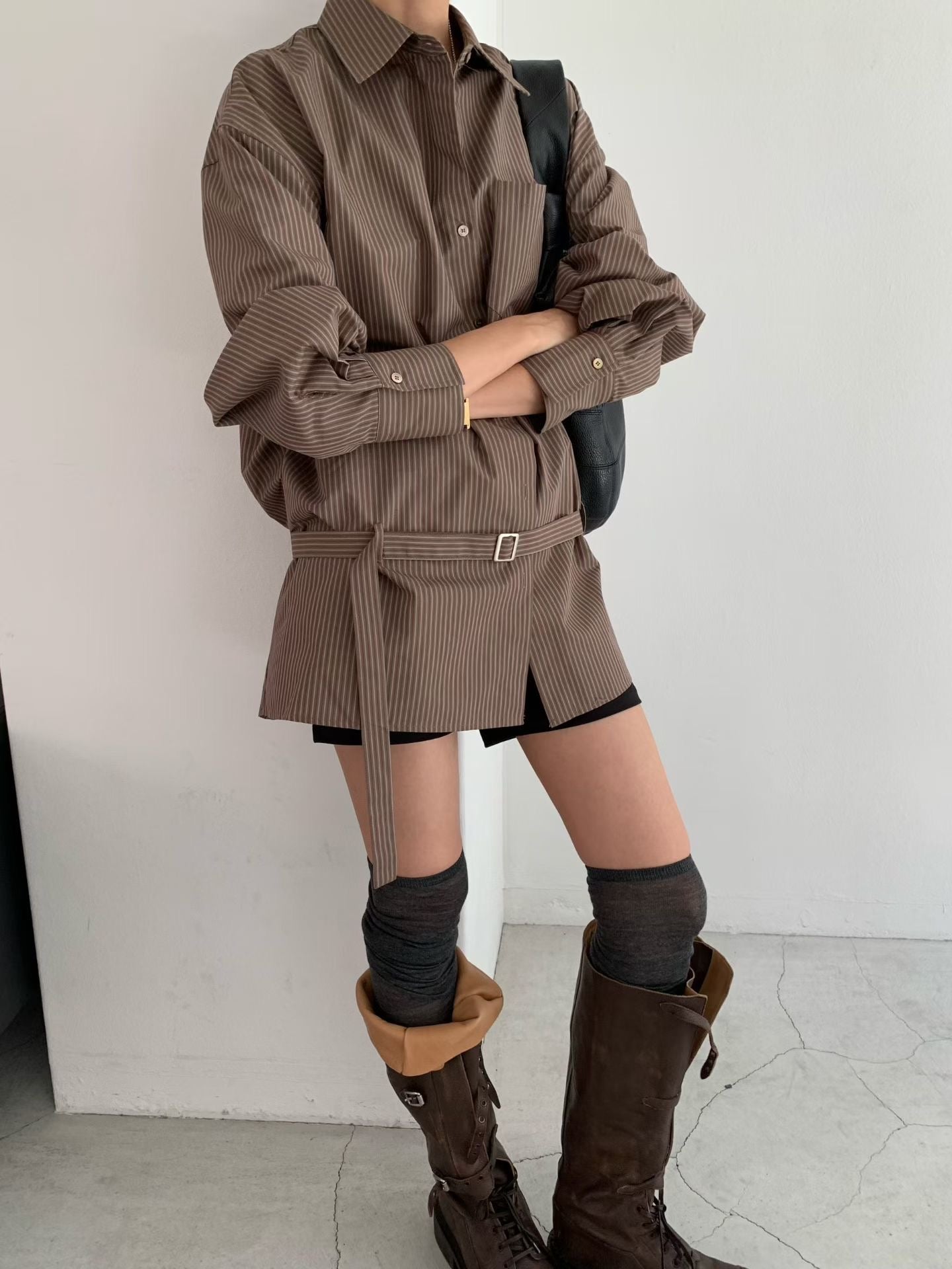 【俐落男友風】The Chic Belted Shirt