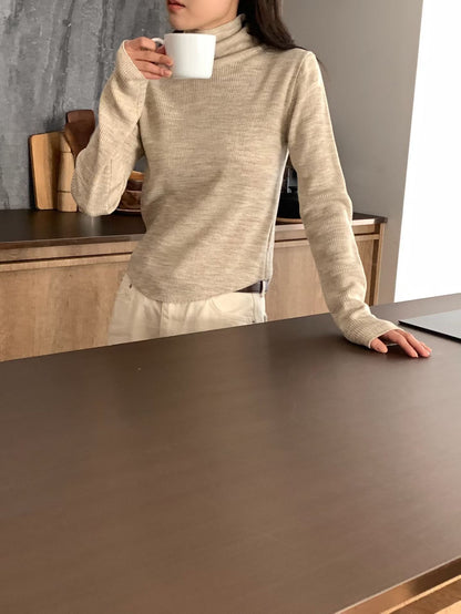 <Delicate Basics> Round Hem High Neck Top | 冬季親膚高領打底Top