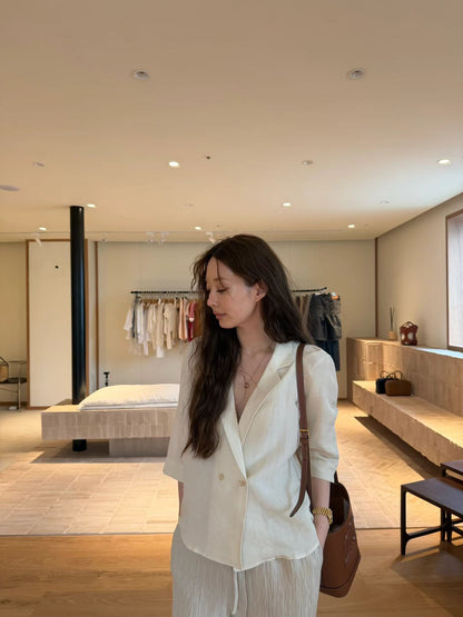 Casual Tailored Linen Blazer  | 休閒挺版亞麻西裝外套