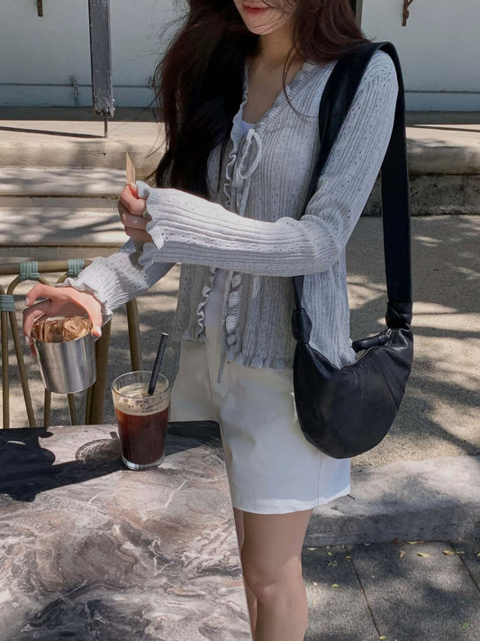 Crochet Ribbon Cardigan | 細緻鈎針綁結外套