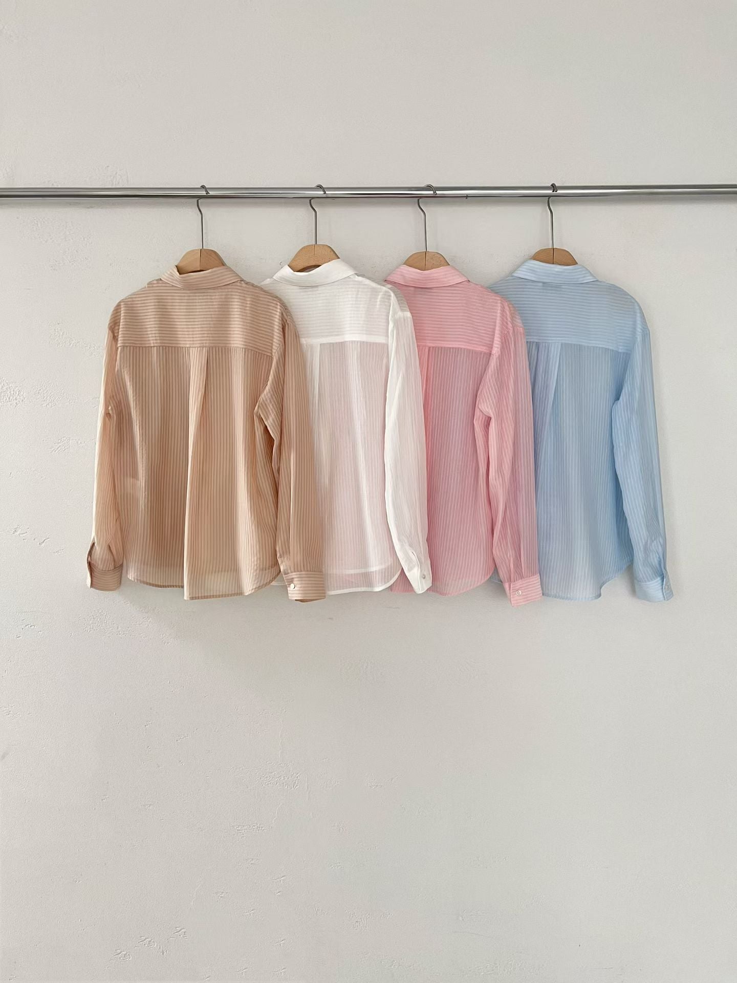 Sheer Tencel Viole Blouse | 天絲暗條紋襯衫