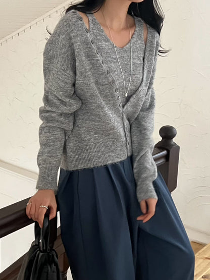 Classic Buttoned Cami & Cardi Set