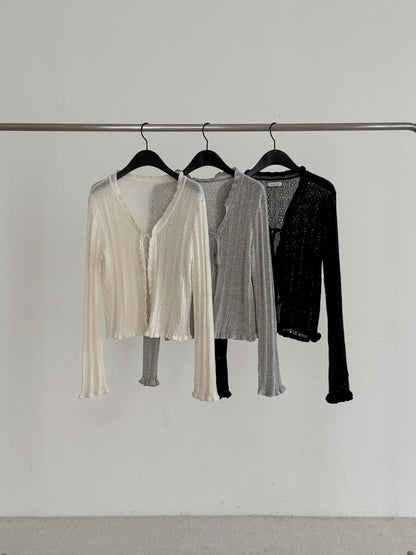 Crochet Ribbon Cardigan | 細緻鈎針綁結外套
