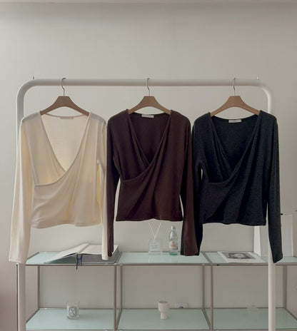 Elegant Wrap Angora Winter Top | 溫柔安哥拉毛搭疊Top