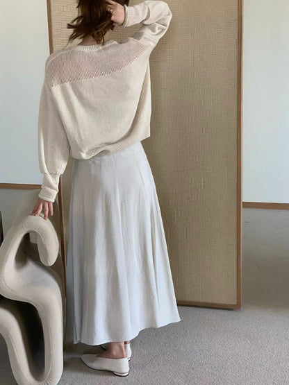 [𝑳𝒊𝒏𝒆𝒏 𝑬𝒅𝒊𝒕] Delicate Crochet Shoulder Detail Top