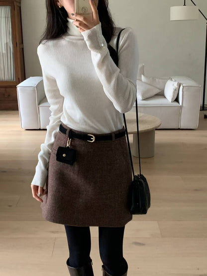 [連線壓軸加碼款] 低調優雅 Highneck Button Sleeves Knitted Top