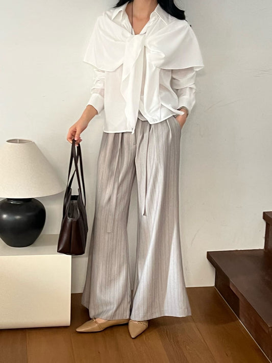 Wide Leg Striped Trousers | 條紋西裝闊褲