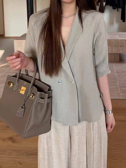 Casual Tailored Linen Blazer  | 休閒挺版亞麻西裝外套