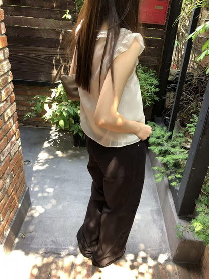 Fairy Bloom Ruffle Blouse | 仙氣荷葉滾邊小飛袖背心