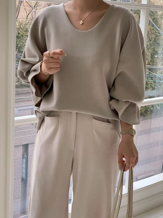 Elegant Balloon Ruffle Top