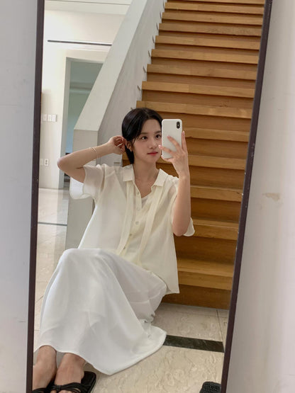 Summer Sheer Shirt with Necktie
