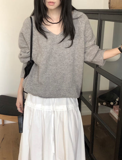 【Monotour 連線】Fluffy Alpaca V-Neck Knit