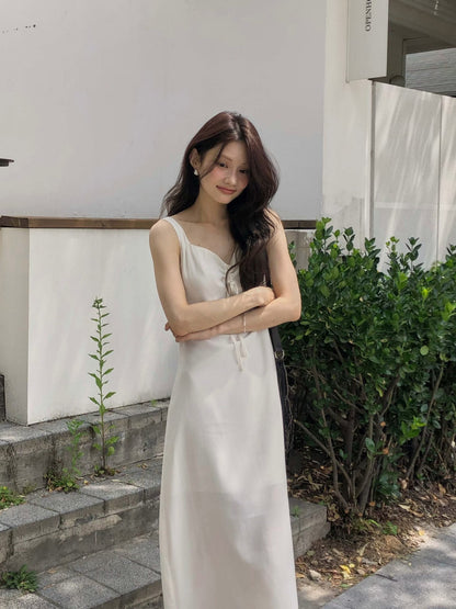 Summer Scallop Neckline Garden Dress | 夏日貝殼領田園長裙