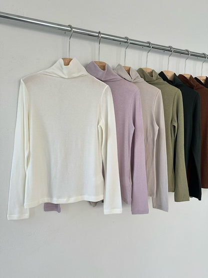 [Premium] Cashmere Tencel Lightweight High Neck Top