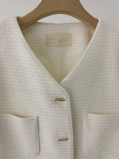 【One of a Kind】Flat Bar Tweed Blazer