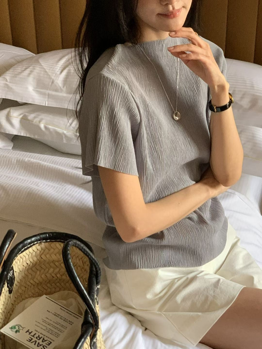 Fine Pleated Elegant Blouse | 精緻壓摺優雅上衣