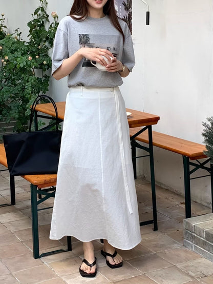 Parisian Garden Tie Detail A-Line Skirt