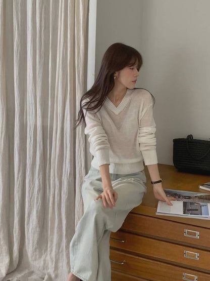 V-Neck Knitted Cover-up | V領春夏針織罩衫