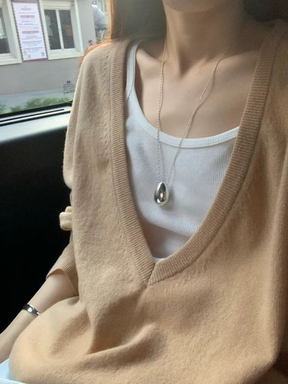 [輕薄復活款] Bloom Deep V Soft Knit