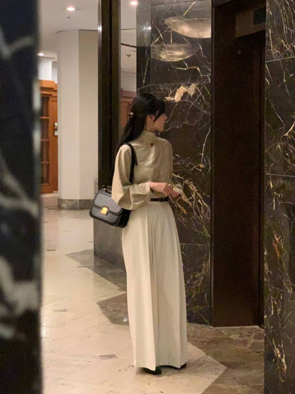 Elegant Pleats Pants | 輕柔內摺闊腳褲