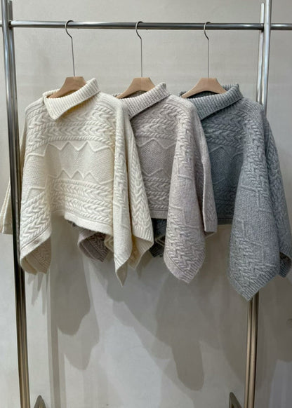 Delicate Cable Knitted Cape