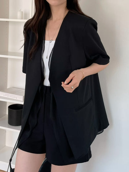 Lace-Trim Layered Blazer | 蕾絲滾邊拼接西裝外套