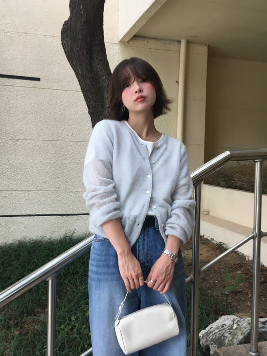 Cotton Candy Mohair Cardigan | 軟滑棉花糖薄針織外套