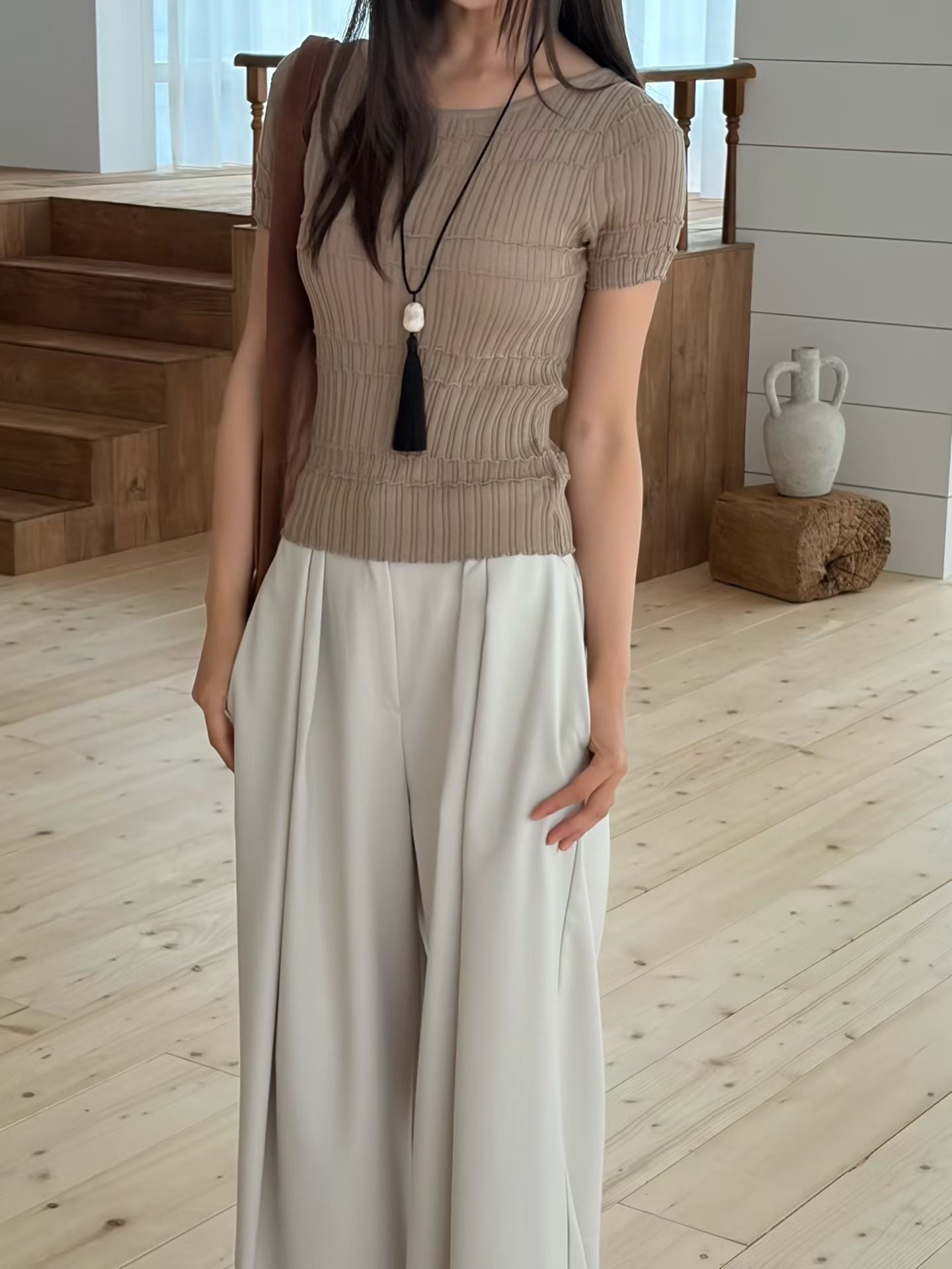 Effortless Frosty Flow Trousers | 清涼垂感人造絲精緻西裝長褲