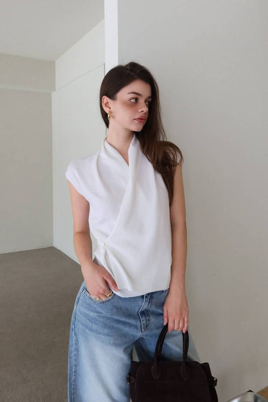 Sasha Side Button Wrap Top