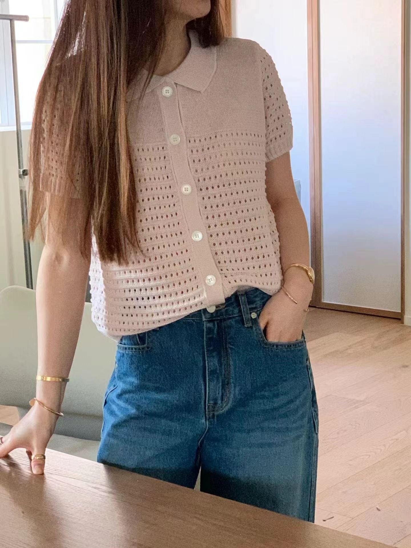 [𝑳𝒊𝒏𝒆𝒏 𝑬𝒅𝒊𝒕] 2-way Crochet Love Polo