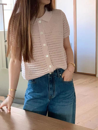 [𝑳𝒊𝒏𝒆𝒏 𝑬𝒅𝒊𝒕] 2-way Crochet Love Polo