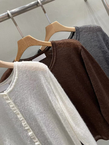 Featherlight Sheer Mist Mohair Cardigan | 輕盈霧感薄透馬海毛針織外套