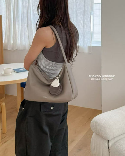 Bucks & Leather Calf Leather Chic  Lunchbox Shoulder Bag | 小牛皮方形上膊包包