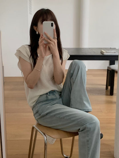 Layered Ruffle Capped Sleeves Blouse