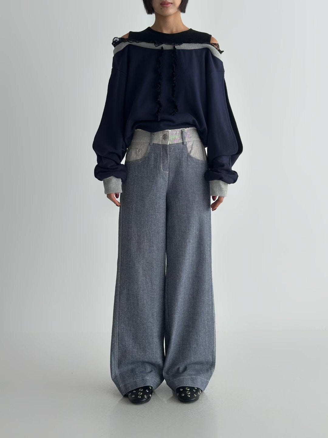 The Posh Patchwork Denim Jeans | 手工感拼布牛仔