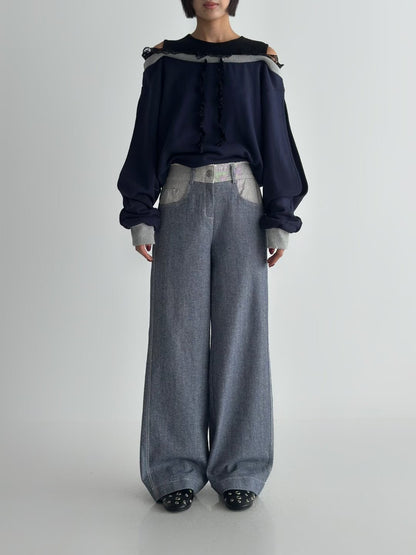 The Posh Patchwork Denim Jeans | 手工感拼布牛仔