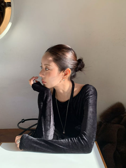 Glistening Velvet Halter 2-pcs Set