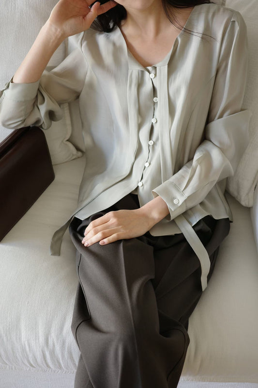 空氣感雪紡襯衫 | Front Ribbon Tie Fairy Chiffon Blouse
