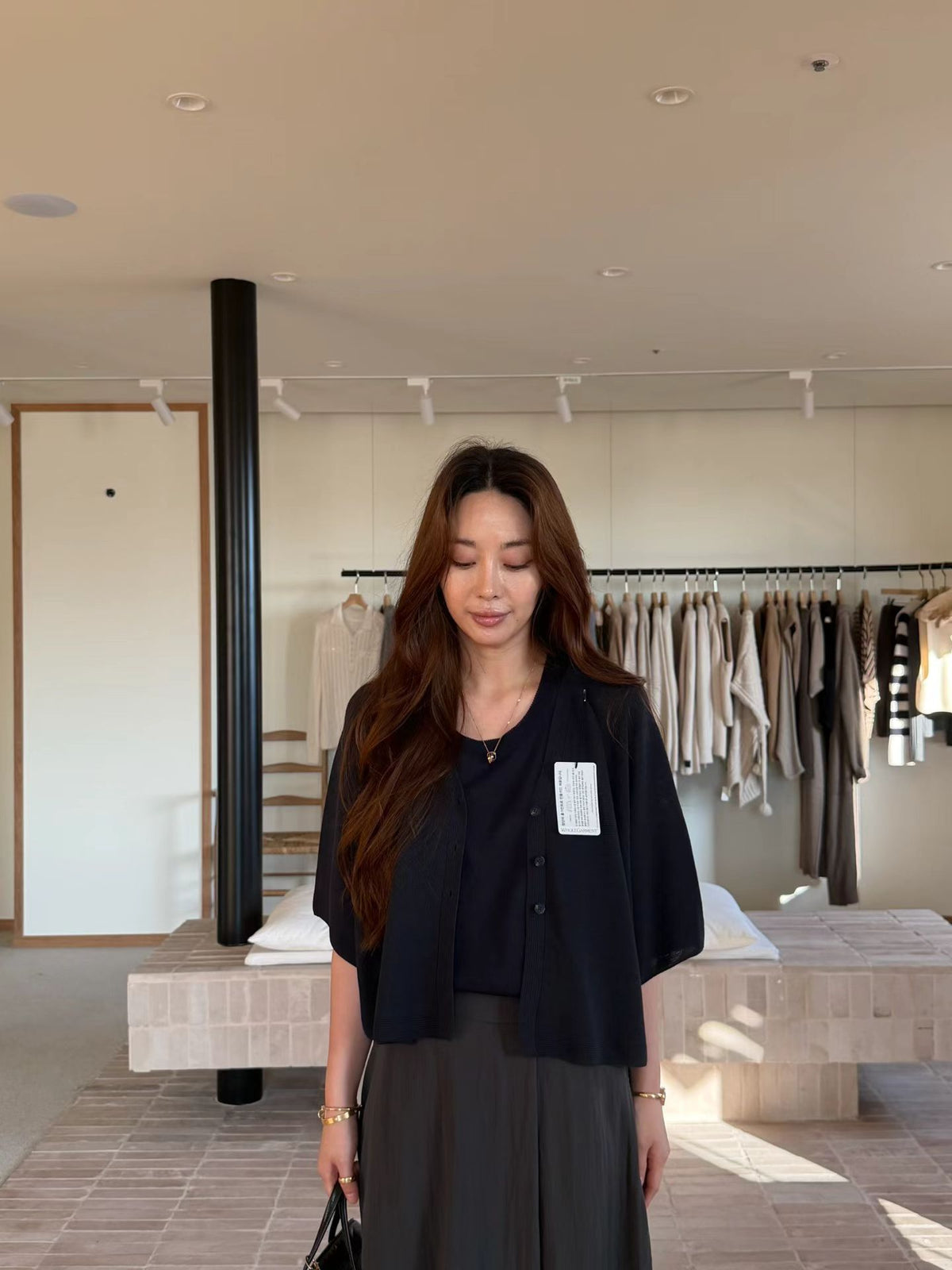 Wholegarment Airy Cape Cut Linen Cardigan | 輕柔斗篷袖麻質針織外套