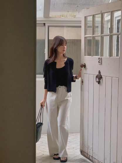 Parisian Waffle Button Up Cardigan | 簡約窩夫鈕扣外套￼