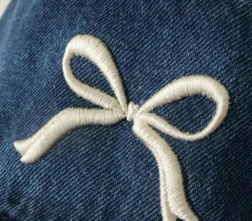 Denim Style Bucket Hat with Bow | 蝴蝶結牛仔布漁夫帽